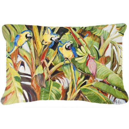 MICASA Three Blue Parrots Canvas Fabric Decorative Pillow MI55559